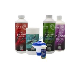 Starter Kit - 1kg - Multifunction Chlorine Tablets Inc Dispenser, Test Strips, Ph-, Ph+ & no Foam